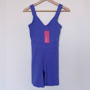 NWT Terez Action Short Bodysuit in Cornflower Blue, XS
